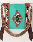 American Darling Saddle Blanket Genuine Leather Women Bag Western Handbag Purse