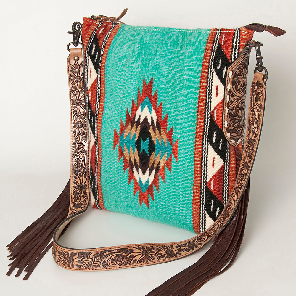 American Darling Saddle Blanket Genuine Leather Women Bag Western Handbag Purse