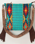 American Darling Saddle Blanket Genuine Leather Women Bag Western Handbag Purse