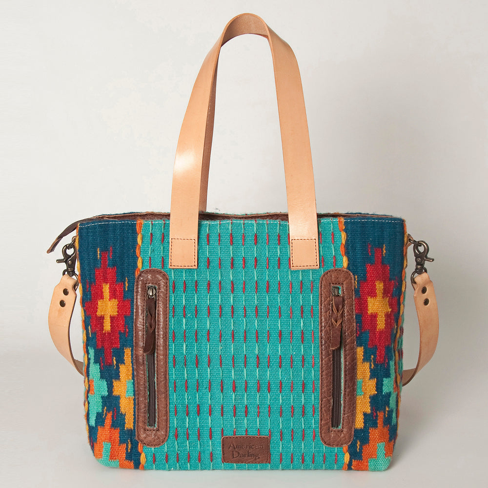 American Darling Tote Saddle Blanket Genuine Leather Women Bag Western Handbag Purse