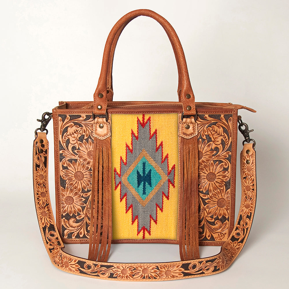American Darling Briefcase Hand Tooled Saddle Blanket Genuine Leather women bag western handbag purse