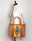 American Darling Briefcase Hand Tooled Saddle Blanket Genuine Leather women bag western handbag purse