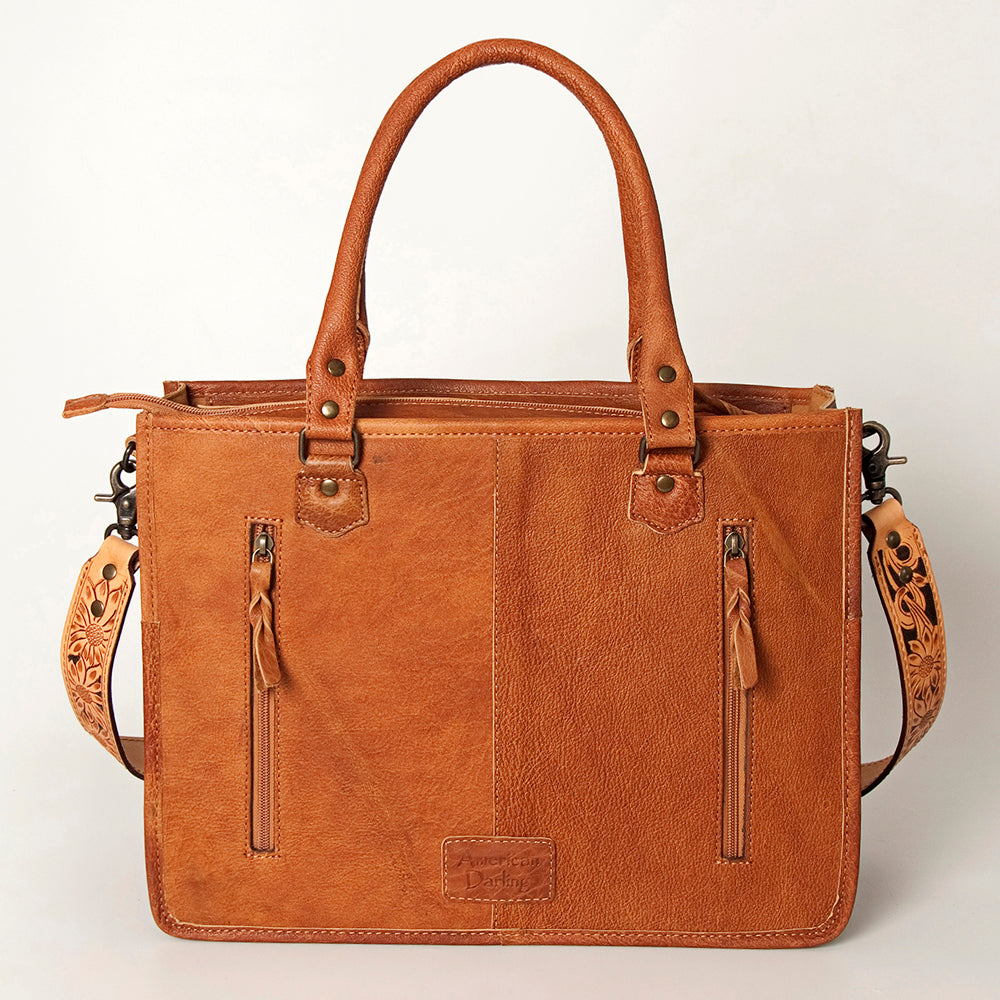 American Darling Briefcase Hand Tooled Saddle Blanket Genuine Leather women bag western handbag purse