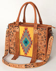 American Darling Briefcase Hand Tooled Saddle Blanket Genuine Leather women bag western handbag purse