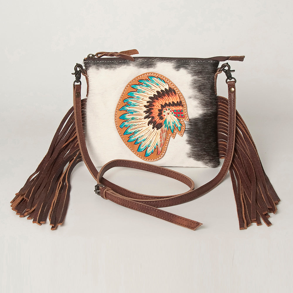 American Darling ADBG932 Crossbody Hair-On Genuine Leather Women Bag Western Handbag Purse