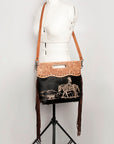 American Darling Clutch Hand Tooled Hair on Genuine Leather Western Women Bag Handbag Purse | Purses for Cute