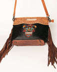 American Darling Clutch Hand Tooled Hair on Genuine Leather Western Women Bag Handbag Purse | Purses for Cute