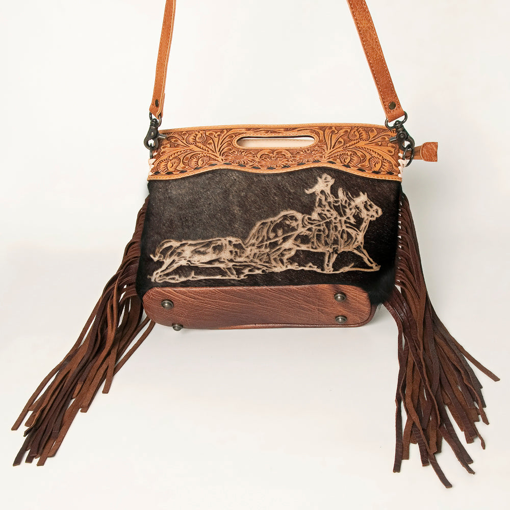 American Darling Clutch Hand Tooled Hair on Genuine Leather Western Women Bag Handbag Purse | Purses for Cute