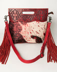 American Darling Clutch Hand Tooled Hair on Genuine Leather Western Women Bag Handbag Purse | Purses for Cute