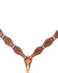 HILASON Western Horse Breast Collar Headstall Rawhide Braided American Leather Tan