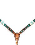 Hilason Western Horse Breast Collar Rawhide Braided American Leather Tan