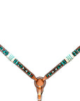 Hilason Western Horse Breast Collar Rawhide Braided American Leather Tan