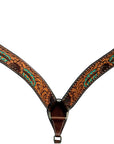 Bar H Equine Genuine Western American Leather Horse Premium Headstall & Breast Collar Set