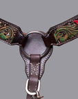 BAR H EQUINE Western Horse Genuine Leather Tack Set Dark Brown