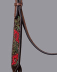 BAR H EQUINE Western Horse Genuine Leather Tack Set Dark Brown