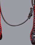 BAR H EQUINE Horse Hand Carved Breast Collar Headstall Genuine Leather Dark Brown