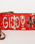 American Darling ADBG344CM Wristlet Hair On Genuine Leather women bag western handbag purse