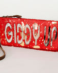 American Darling ADBG344CM Wristlet Hair On Genuine Leather women bag western handbag purse