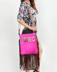 American Darling ADBGS192AR Messenger Hair-On Genuine Leather Women Bag Western Handbag Purse