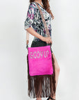 American Darling ADBGS192AS Messenger Hair-On Genuine Leather Women Bag Western Handbag Purse