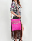 American Darling ADBGS192AT Messenger Hair-On Genuine Leather Women Bag Western Handbag Purse