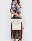 American Darling ADBGS192AV Messenger Hair-On Genuine Leather Women Bag Western Handbag Purse