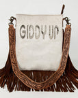American Darling ADBGS192AW Messenger Hair-On Genuine Leather Women Bag Western Handbag Purse