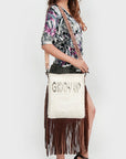 American Darling ADBGS192AW Messenger Hair-On Genuine Leather Women Bag Western Handbag Purse