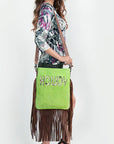 American Darling ADBGS192BA Messenger Hair-On Genuine Leather Women Bag Western Handbag Purse