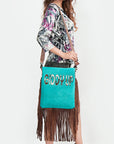 American Darling ADBGS192BE Messenger Hair-On Genuine Leather Women Bag Western Handbag Purse