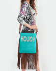 ADBGS192BF American Darling Hand Tooled Hair On Genuine Leather Women Bag Western Handbag Purse
