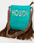 ADBGS192BF American Darling Hand Tooled Hair On Genuine Leather Women Bag Western Handbag Purse