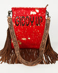American Darling ADBGS192BH Messenger Hair-On Genuine Leather Women Bag Western Handbag Purse