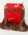 American Darling ADBGS192BH Messenger Hair-On Genuine Leather Women Bag Western Handbag Purse