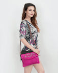 American Darling ADBGS178AC Envelope Hair-On Genuine Leather Women Bag Western Handbag Purse