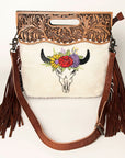 American Darling Clutch Hand Tooled Hair on Genuine Leather Western Women Bag Handbag Purse | Purses for Cute