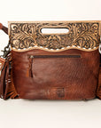 American Darling Clutch Hand Tooled Hair on Genuine Leather Western Women Bag Handbag Purse | Purses for Cute