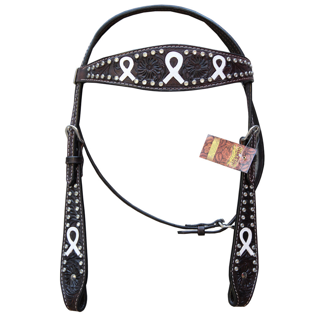 Hilason Western Horse Headstall &amp; Breast Collar American Leather Black