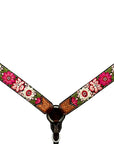 Bar H Equine Western Horse Floral Embroidery Design Genuine American Leather Tack Set