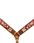 Bar H Equine Western Leather Horse Headstall & Breast Collar Brown