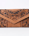 OHLAY WALLET Hand Tooled Genuine Leather women bag western handbag purse