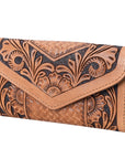 OHLAY WALLET Hand Tooled Genuine Leather women bag western handbag purse