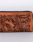 OHLAY WALLET Hand Tooled  Genuine Leather women bag western handbag purse