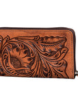 OHLAY WALLET Hand Tooled  Genuine Leather women bag western handbag purse