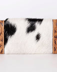 OHLAY WALLET Hand Tooled Hair-on Genuine Leather women bag western handbag purse