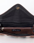 OHLAY WALLET Hand Tooled Hair-on Genuine Leather women bag western handbag purse