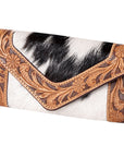 OHLAY WALLET Hand Tooled Hair-on Genuine Leather women bag western handbag purse