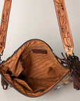 American Darling ADBGZ642B Signature Crossbody Hand Tooled Saddle Blanket Genuine Leather Women Bag Western Handbag Purse