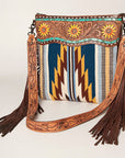 American Darling ADBGZ642B Signature Crossbody Hand Tooled Saddle Blanket Genuine Leather Women Bag Western Handbag Purse