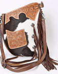 American Darling ADBG938 Large Crossbody Hand Tooled Hair-On Genuine Leather Women Bag Western Handbag Purse